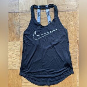 Nike black swoosh Elastika tank/singlet w/ logo straps Sz XS EUC